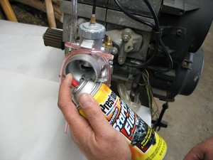 mower only starts with starting fluid
