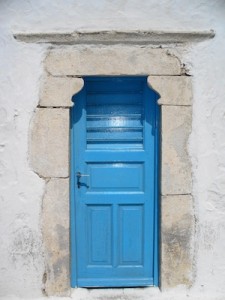 Blue is a door.