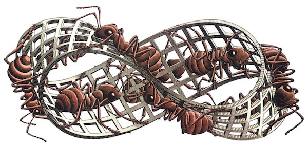 Möbius strip out of M.C. Escher.