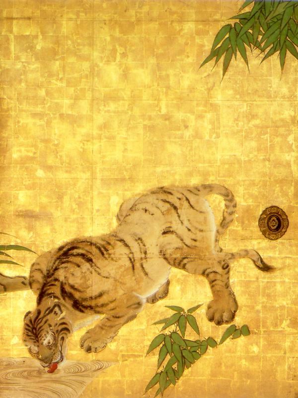 Tigers (from a set of panel paintings for the abbot’s chamber at Nanzenji) by Kano Tan’yu, 17th century, Nanzenji, Kyoto.