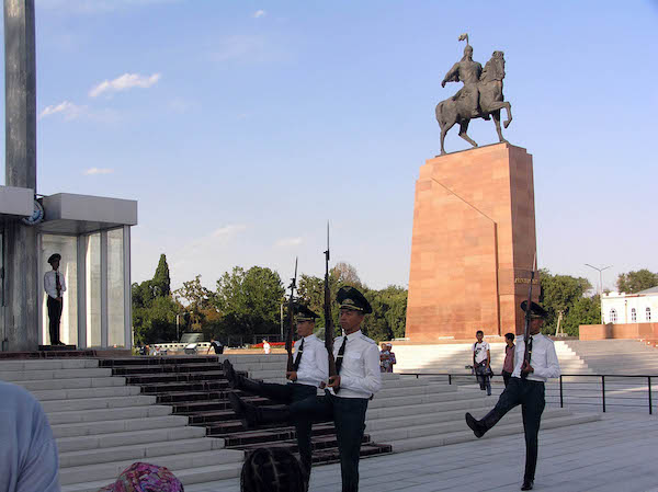 Changing of the guard in Ala-Too Square, Bishkek.