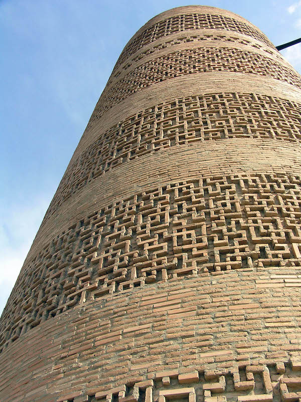 Detail of the Burana Tower brickwork.