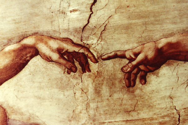 “Creazione di Adamo,” fresco by Michelangelo, Sistine Chapel, c. 1508–1512.