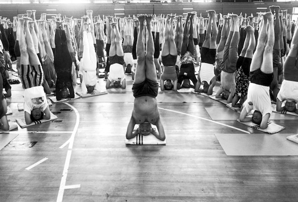 B.K.S. Iyengar teaching Sirsasana. (Photo: India Today.)