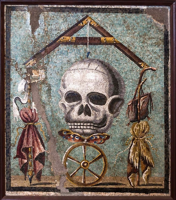 “Memento Mori,” mosaic from Pompeii (1585), unknown artist.