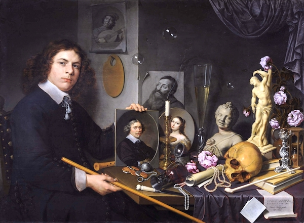 “Self-Portrait with Vanitas Symbols,” by David Bailly (1651) .