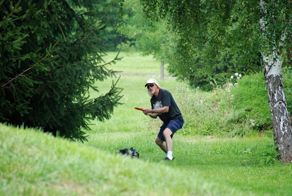 Focusing before a forehand throw.