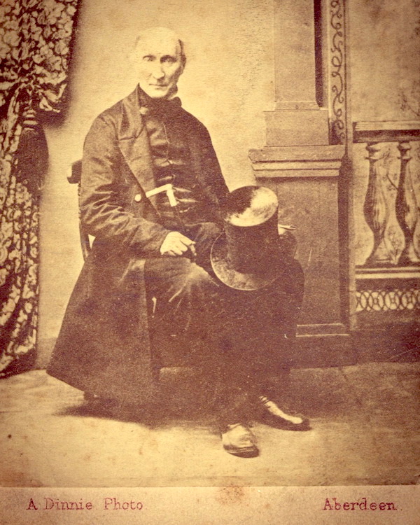 Mr. Taylor has his portrait taken, Aberdeen, 1870s.