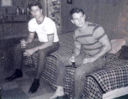 The author (right) in college, 1967.