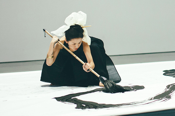 Japanese calligrapher Aoi Yamaguchi at work.