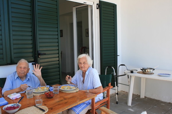 June and Themis, much later, enjoying a meal together.