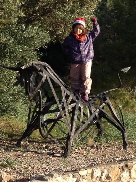 At play in “Nata’s zoo” on Spetses.