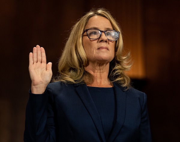 Professor Christine Blasey Ford, testifying before the Senate Judiciary Committee.