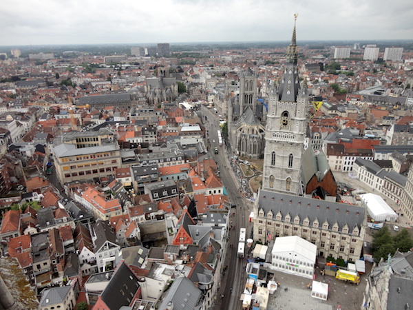 Aerial view of Ghent, Belgium.