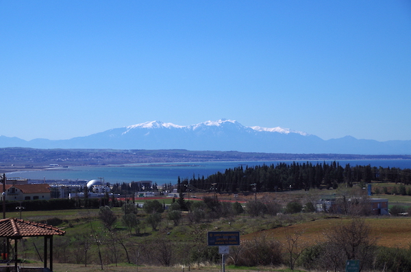 View of the Thermaic Gulf and Mt. Olympus from my living room balcony.