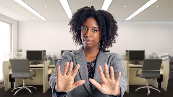 Black-whilst-Working[https://www.forbes.com/sites/janicegassam/2020/01/08/stop-asking-black-people-if-you-can-touch-their-hair/#5ed0549b50a7]. (Image: Getty.)