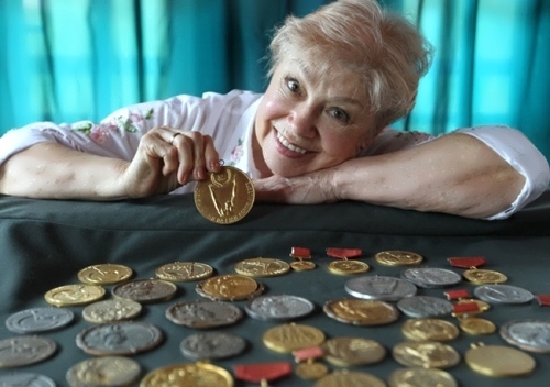 Soviet gymnast Larisa Latynina, winner of 18 Olympic medals.