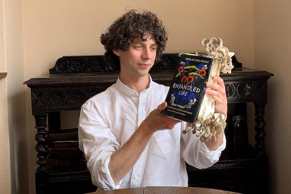 Author Merlin Sheldrake and his first book.