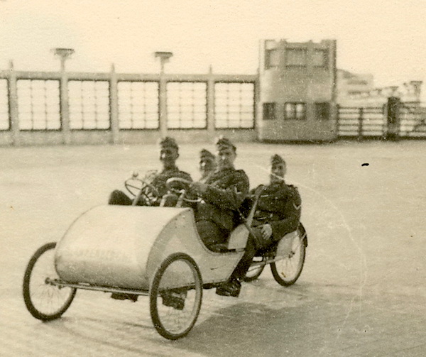 Pedal-car tourists.