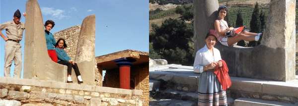 Boleman-Herring (L) Phil, Marina Johnson, who worked at the US Embassy in Athens, and I, at Knossos; (R) My mother, Beth Herring, and I. (Photos: F. Jack Herring.)