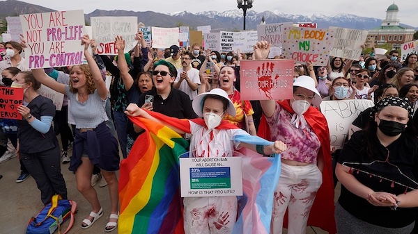 An abortion-rights rally at the Utah State Capitol, Thursday, May 5, 2022, in Salt Lake City. (Photo: AP Photo/Rick Bowmer.)