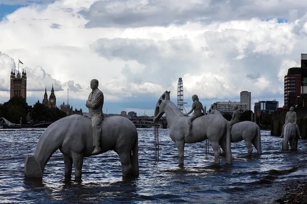 “Four Horsemen of The Apocalypse,” by British sculptor Jason deCaires Taylor.
