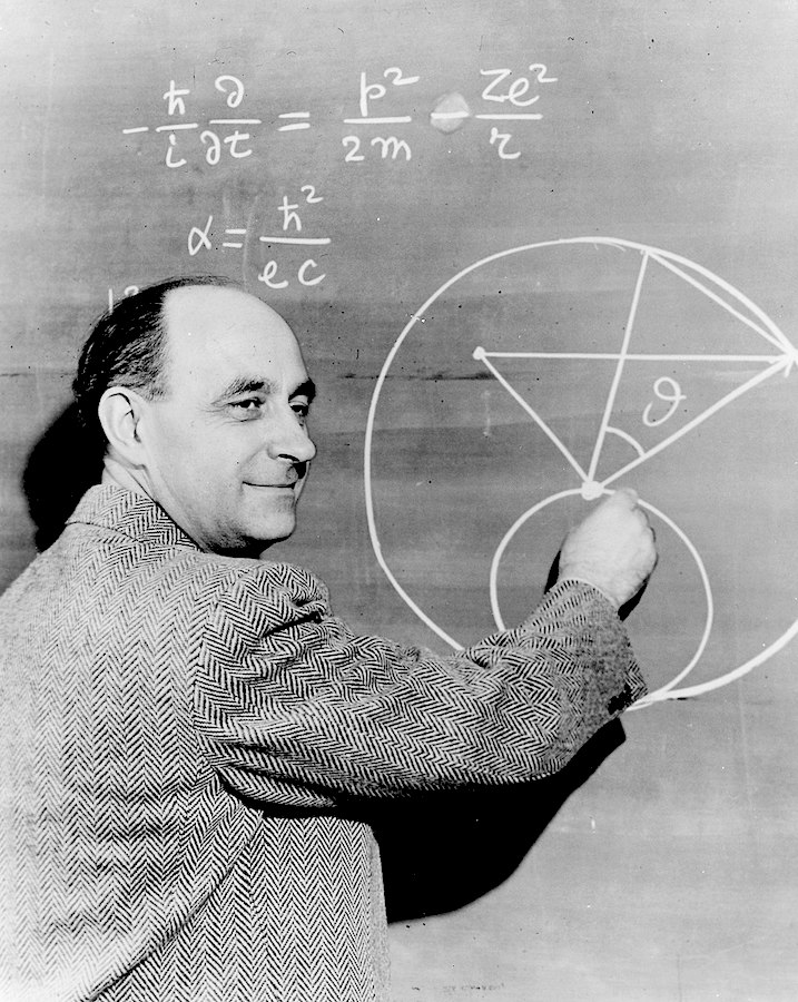Enrico Fermi at the Blackboard, via Wikimedia 