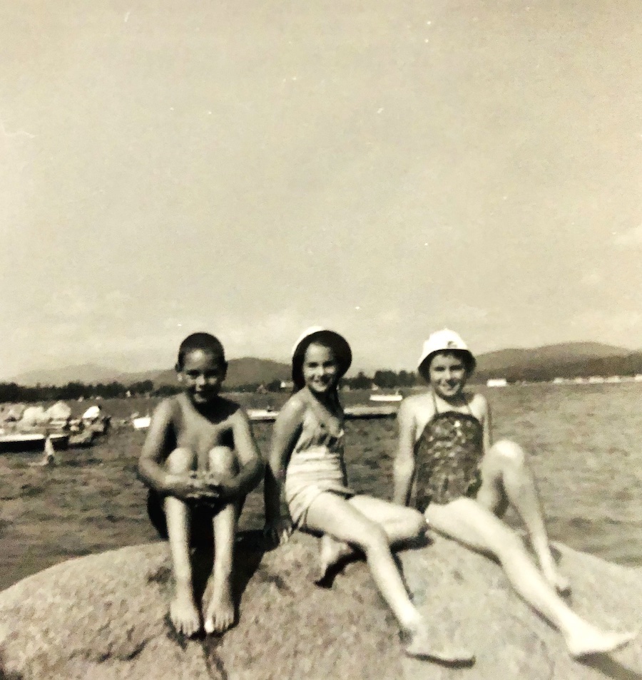 The author and her cousins, lakeside, 1960. 