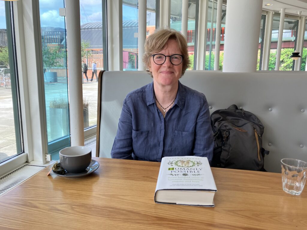 Sarah Bakewell, The British Library, London. (Photo: Free Thinker/E. Park.)