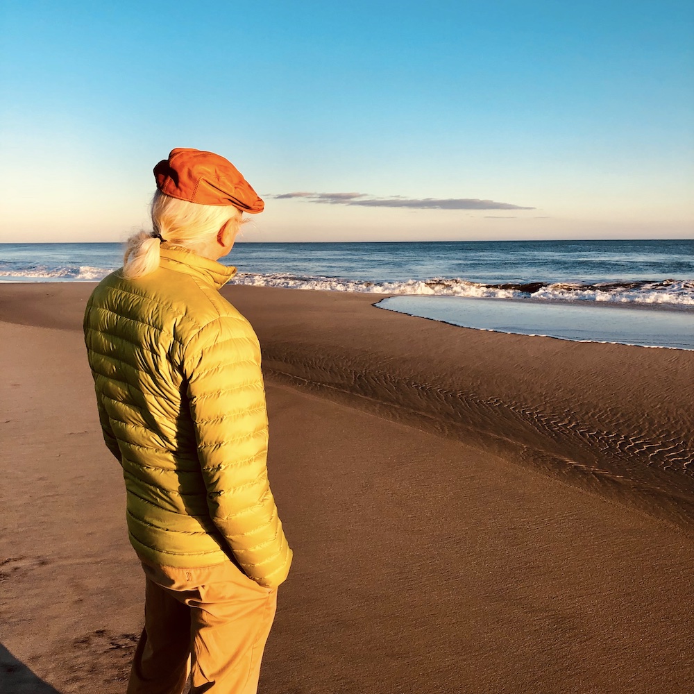 The author’s husband at the off-season beach.