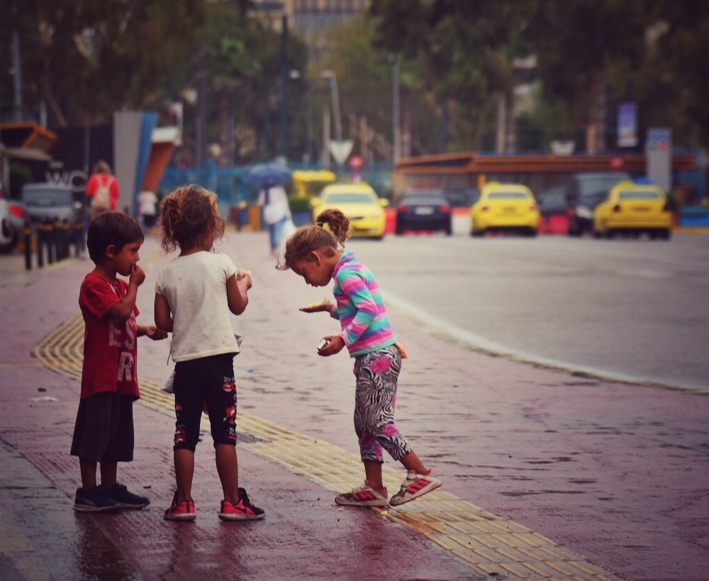 Innocence, despite circumstances: Piraeus, Greece. (Photo: Chiara-Sophia Coyle.)