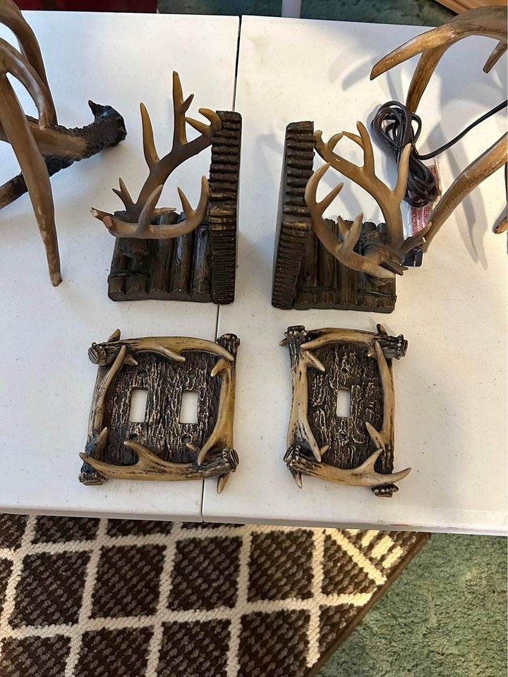 Dear lamps, $125, Cowpens, SC, Two lamps an light switch covers an book holder, Used/like new.