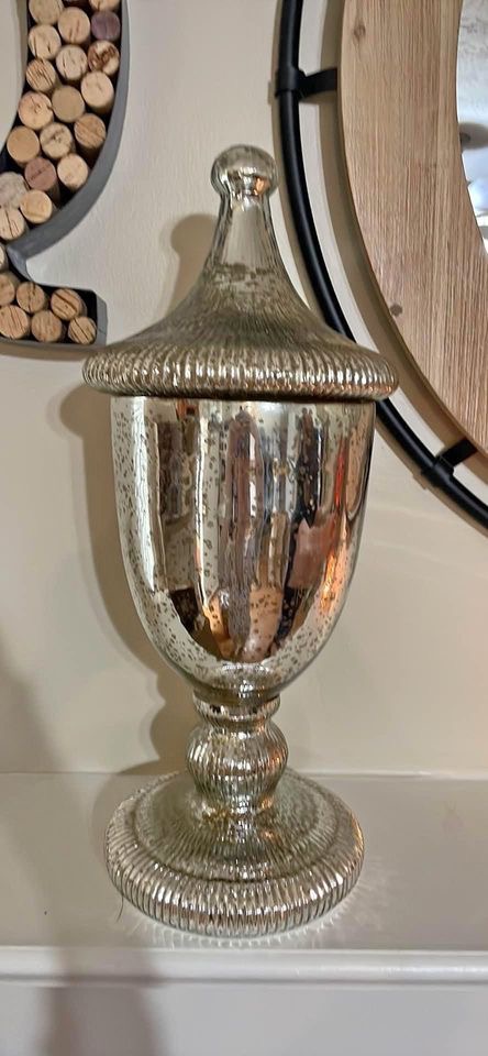 Mercury glass Gauntlet, $10, Woodstock, GA, Used/ like new, Beautiful mercury glass gauntlet. Used on our mantle however we are changing our theme in the house.