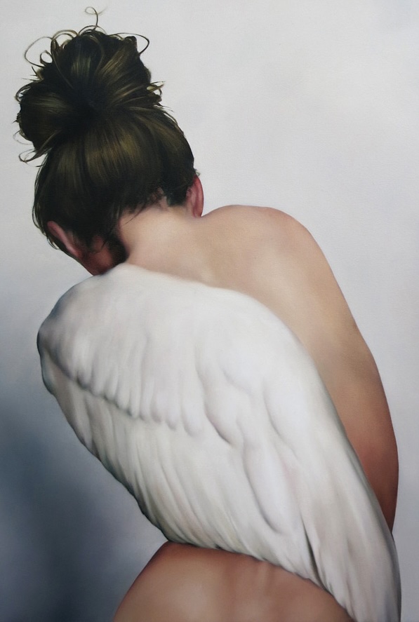 Winged Figure. (Photo: Painting by Amy Judd/ © Amy Judd|Via: Juxtapoz/Exclusively represented by Hicks Gallery.)