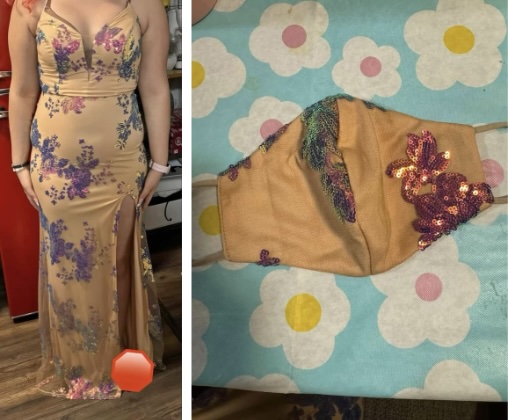 Prom Dress w/Mask, $120, Listed 40 weeks ago in Greenville SC.