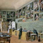 Carl Goebel, The Library, in use as an office of the Ambraser Gallery in the Lower Belvedere (1879).