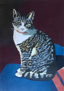 “Cecelia, 2017,” Linocut by Rosalind Forster.