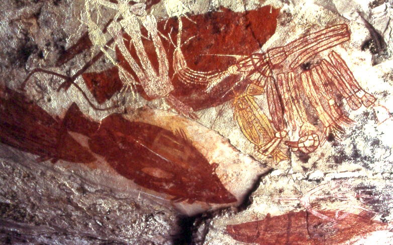 Aboriginal paintings, Kakadu National Park, Northern Territory, Australia. (Source: Wikimedia Commons/Sardaka (talk).