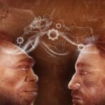 Homo sapiens and the Neanderthal sharing technology and behavior. (Image Credit: Efrat Bakshitz.)