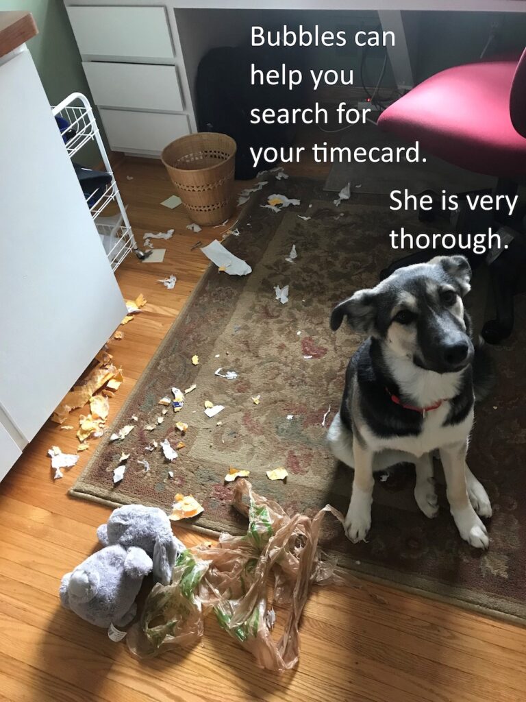 Bubbles being helpful.